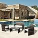 PATIORAMA 4-Piece Wicker Patio Furniture Set, Rattan Sectional Furniture Set with Cream White Seat Cushions, Outdoor PE Wicker, Gray