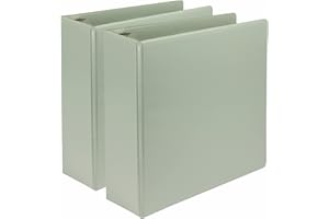 Samsill Plant-Based 3 Inch Durable D-Ring, Made in USA, View Binder, Eco-Friendly, USDA Certified Biobased, 2 Pack, Sage Gree