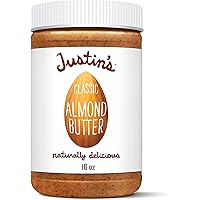 Justin's Classic Almond Butter, Only Two Ingredients, No Stir, Gluten-free, Non-GMO, Keto-friendly, Responsibly Sourced, 16 O