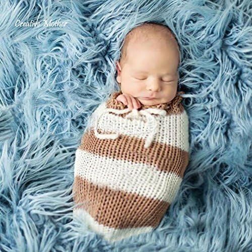 Creative Mother Christmas Cocoon Sleeping Bag for Newborn Boy Girl Cotton Knitted Crochet Photography Prop (White and Brown)