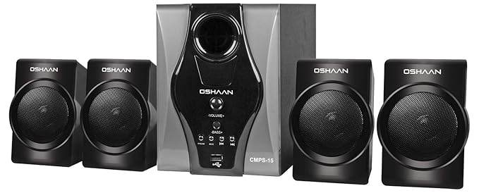 Oshaan S15 4.1 Channel Multimedia Home Theatre System, Bluetooth Connectivity, FM, USB/SD Card Reader, Digital Display, Remote Control