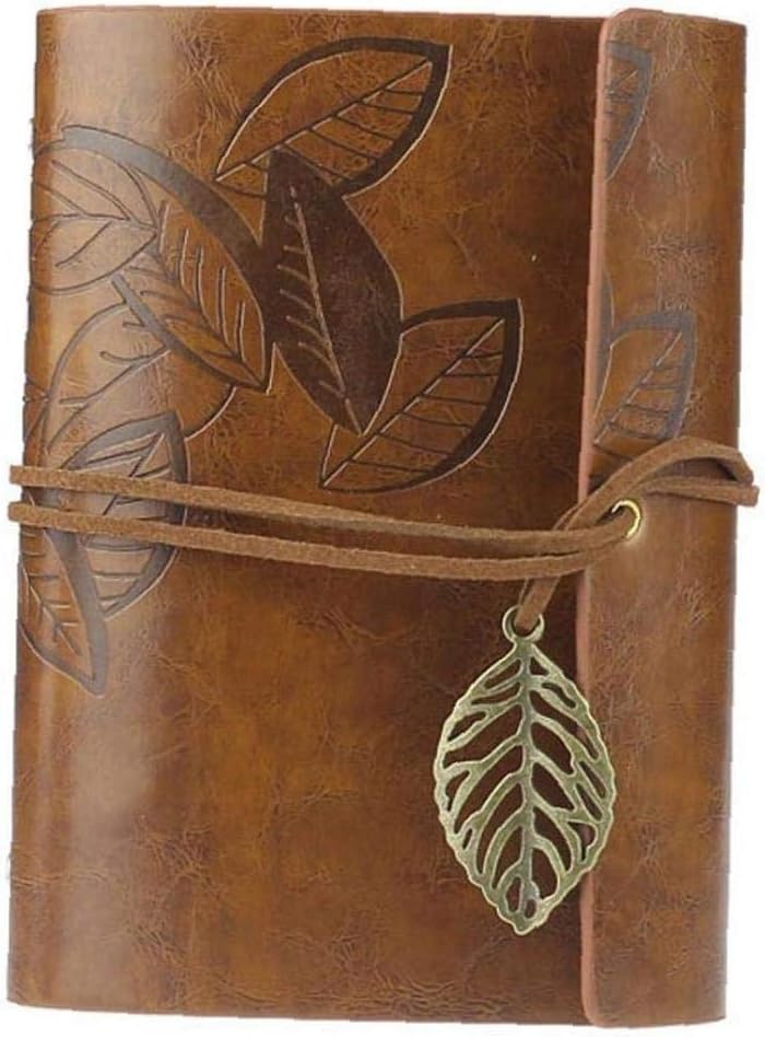 Leather Cover Notebook Vintage Loose Leaf Blank Journal Retro Writing Diary Bound Note Book Brown 1 Piece