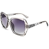 FEISEDY Polarized Women Square Sunglasses Sparkling Composite Shiny Frame B2289
