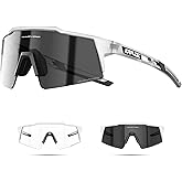 KAPVOE Photochromic Cycling Glasses Men Women Clear Transition Mountain Bike Sunglasses Sports Baseball Running - K9023