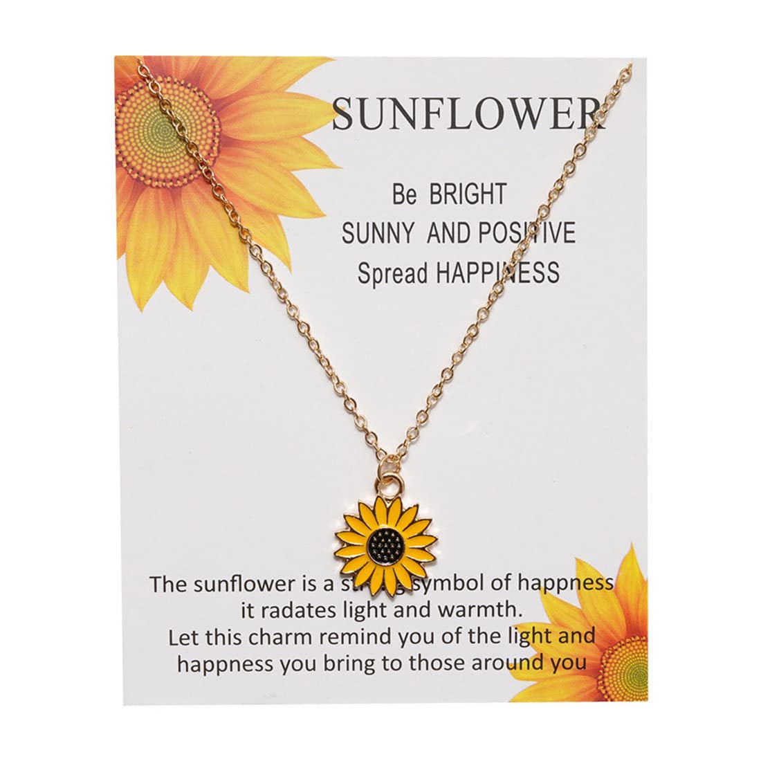 Carufin Sunflower Necklace Sunflower Earrings Sun Flower Pendant Clavicle Chain Necklaces Accessories Jewelry for Women and Girls (Sunflower Necklace)
