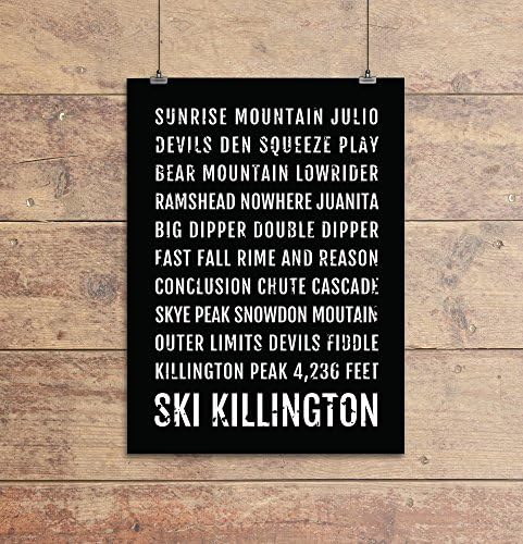 Ski Killington Poster - Vermont Ski And Skiing - Subway Poster, Boyfriend Gift, Husband Gift, Wall Art, Train Scroll, Bus Scroll, Ski Decor