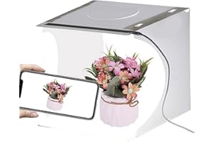 Mini Camera Light Box, Small White Photo Studio Light Box Portable Folding LED Photography Light Tent Kit, Mini Photo Studio 