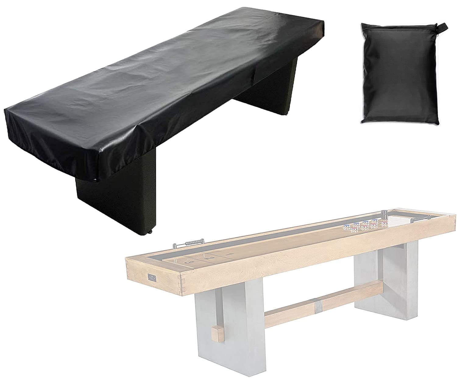 COOSOO Waterproof Shuffleboard Table Cover - 9ft Game Table Covers, Dustproof, Anti-Scratch, UV Protect, Anti-Aging, Oxford Fabric