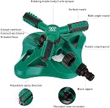 Garden Sprinkler 360° 3 Arm Rotating, 31-48 ft Reach view 2