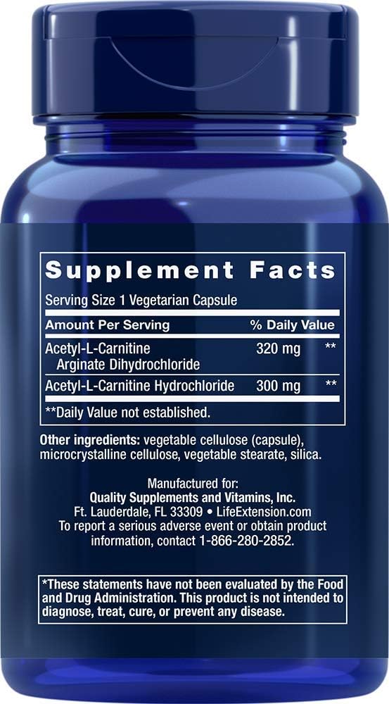 Life Extension Acetyl-L-Carnitine Arginate 90 Vegetarian Capsules: Health & Personal Care