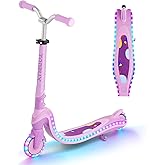 Tonbux Scooter for Kids with Light-Up Wheels & Deck, Adjustable Heights 2 Wheel Kids Scooters for Kids 5-7, Toddler Scooters with 4 Lighting Modes Deck