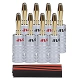 Audiocrast Banana Plugs Audio Jack Connectors, 24k