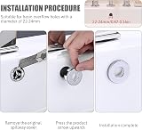 RRICHH 6Pcs Metal Sink Overflow Caps Brass 22-26mm Silver Bath Drain Cover view 3