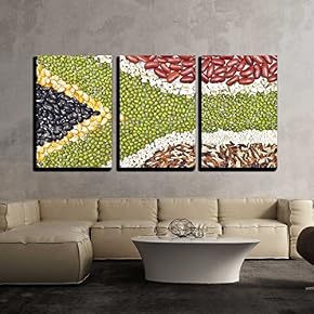 Africa Flag Food on White Background x3 Panels