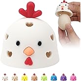 Egg Washer for Fresh Eggs, Egg Scrubber for Fresh Eggs, Egg Brush for Cleaning Fresh Eggs, Egg Cleaner Scrubber, Easter Gifts Creative Chicken Shape Egg Wash Brush Silicone Washing Egg Tool - White