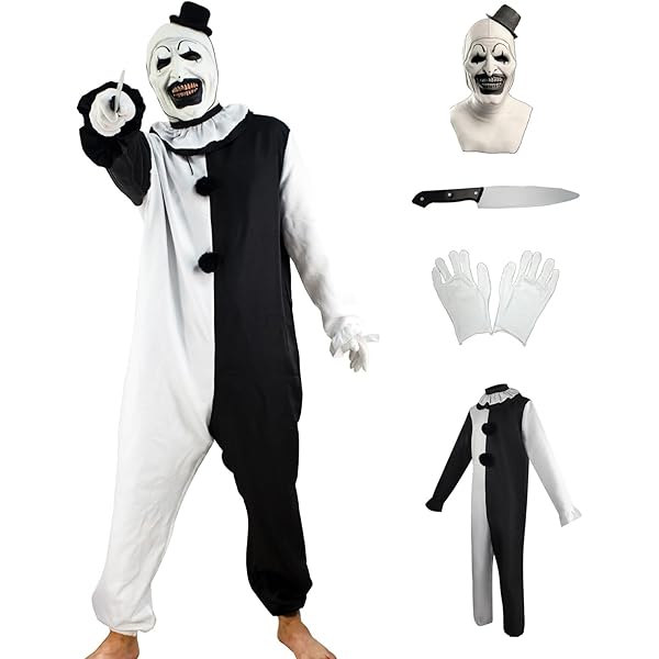 Yearsahrk Terrifier kostuum voor kinderen, horrormasker, Art Yearsahrk Terrifier kostuum voor kinderen, horrormasker, Art