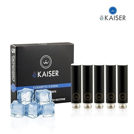 E-Zigarette | E-Liquid 5er Pack Schwarz Cartomizer | Menthol | E-Shisha | für eKaiser Wiederaufladbar E-Shisha Zigarette