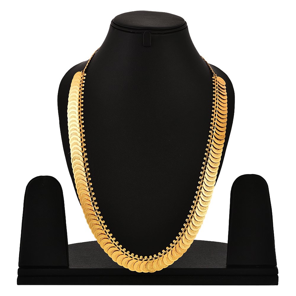 zeneme gold-plated temple coin chain necklace set for women