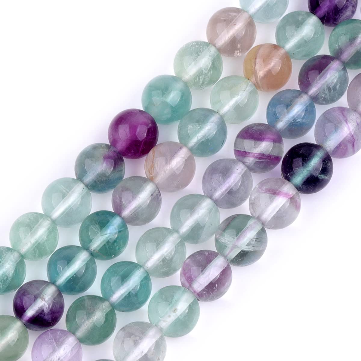 Sweet & Happy Girl's Store 6mm Round Gemstone Natural Fluorite Beads Strand15 Inch Jewellery Making Beads