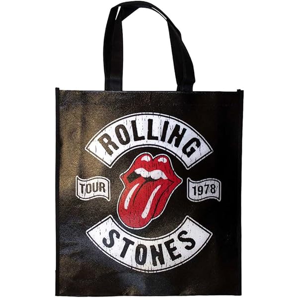 The Rolling Stones ロゴ入り 合成皮革 バッグ 大きめ Amazon.com: Official Rolling Stones Classic Repeat Tongue Black