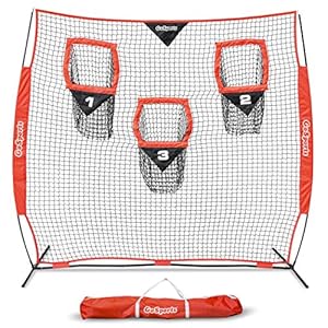 GoSports Football Trainer Throwing Net – Choose Between 8 ft x 8 ft or 6 ft x 6 ft Nets – Improve QB Throwing Accuracy…