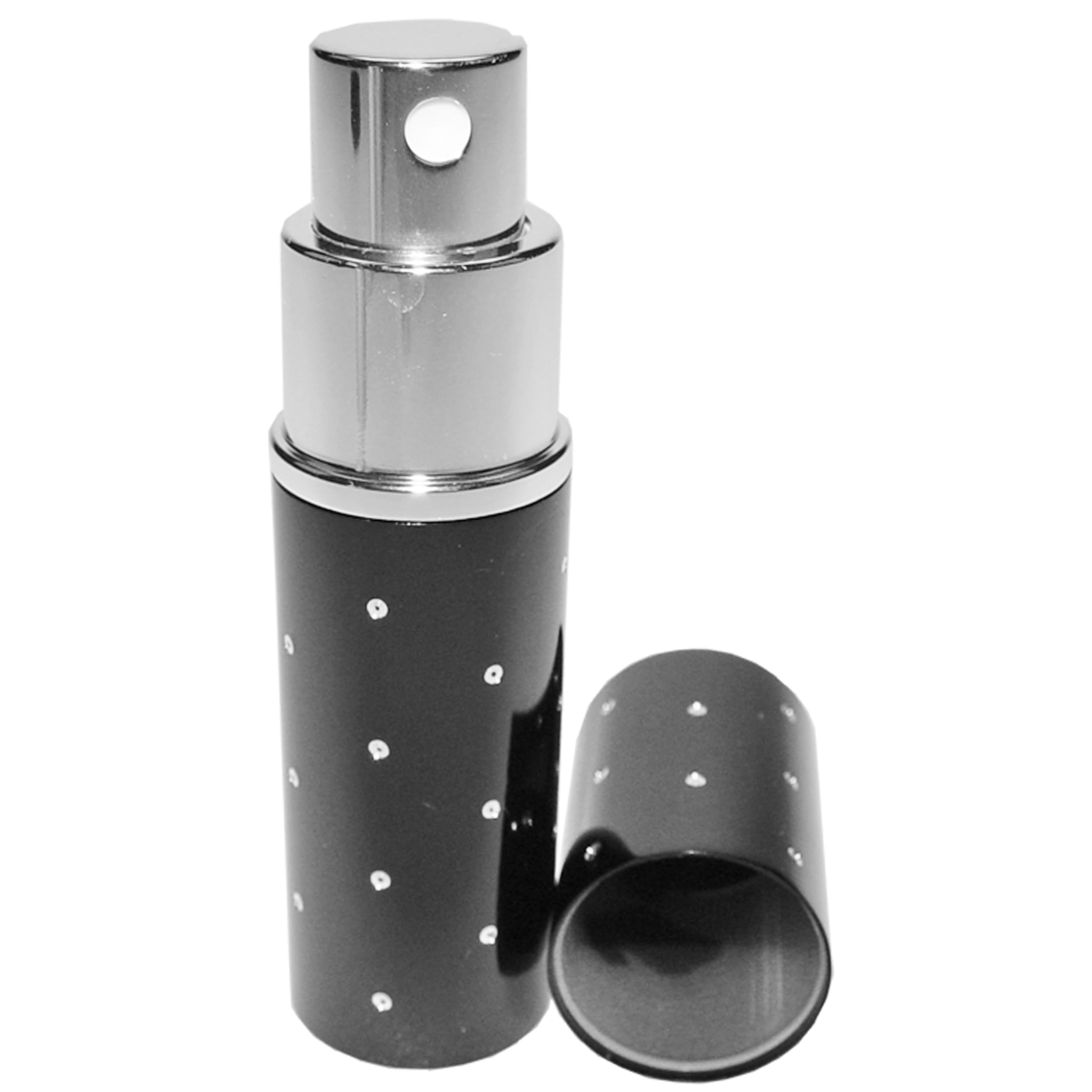 Fantasia 46164 Pocket Sprayer for 10 ml with Silver Dots Height 9 cm Black