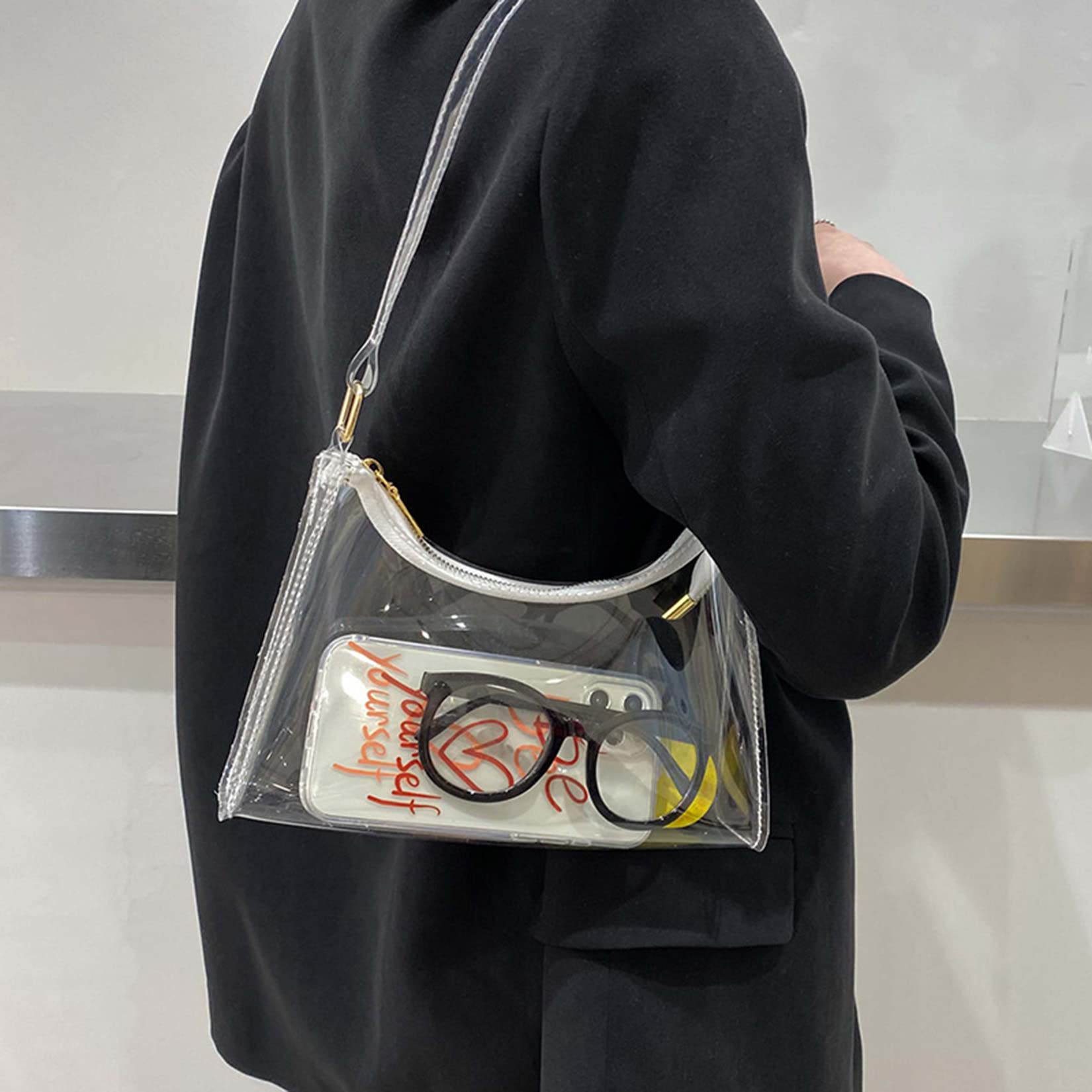 Lackycc Clear Bag for Stadium Events Women's Purse Handbags Small Purse shoulder bag Crossbody Bag