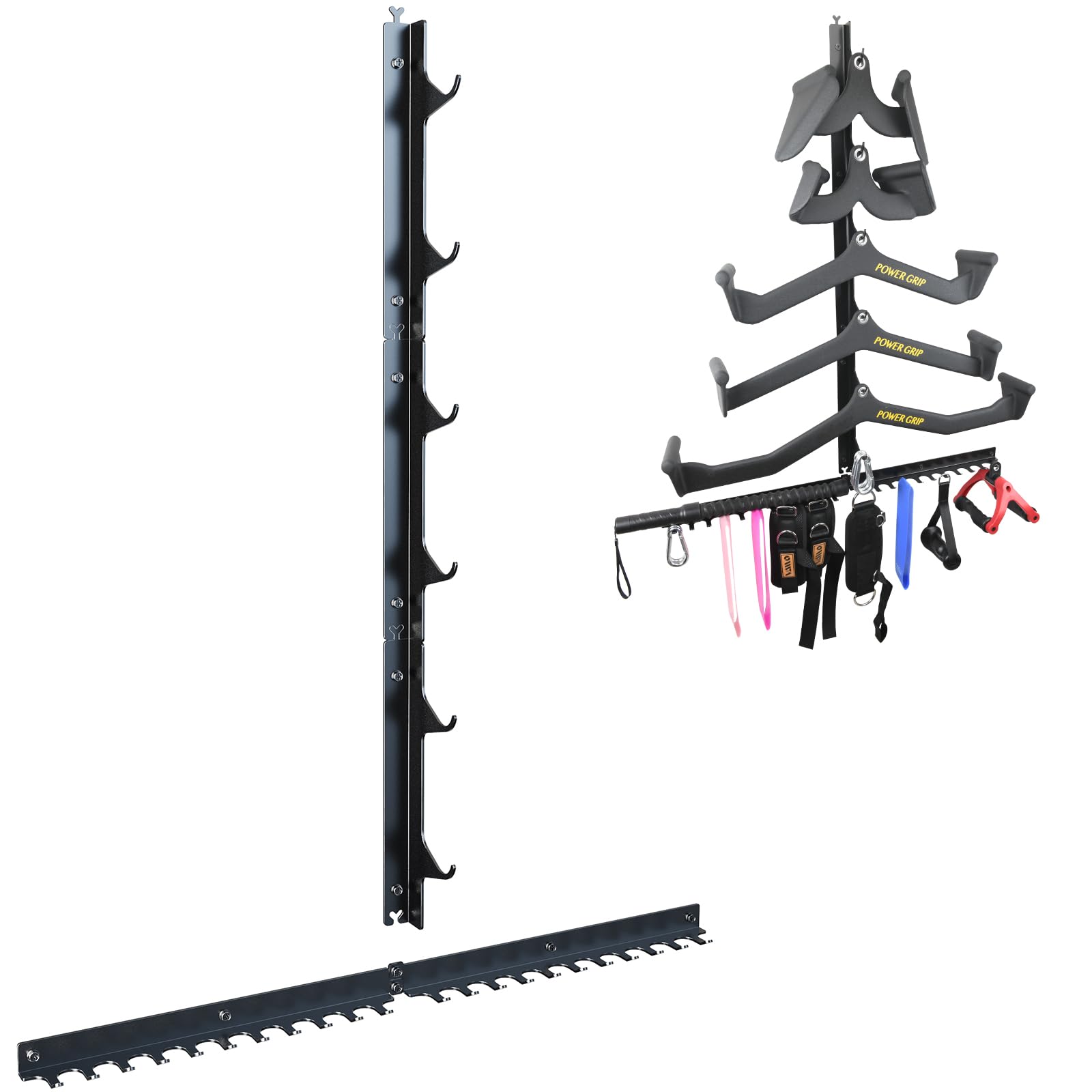 Photo 1 of VAIIO lat pull down bar storage, One-piece molding gym storage wall organizer, Large-capacity storage gym storage rack, home gym organizer