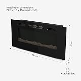 Klarstein Electric Fireplace 1800W Wall Mount LED Flame Effect Thermostat Timer view 5