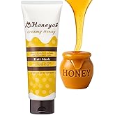 Honey-che Japanese Deep Conditioning Hair Mask 200g - Enriched with Natural Honey for Dry, Frizzy, Curly Hair - Hydrating Whipped Cream Texture Adds Shine & Softness - Creamy Moisturizing Mascarilla