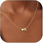 Fohufo Initial Necklaces for Women - Valentines Day Gifts for Her, 14K Gold Plated Dainty Letter Necklaces, Gifts for Mom, Tiny Initial Heart Necklace, Birthday Gifts for Women Mom Grandma Wife Daughter Jewerly Gifts