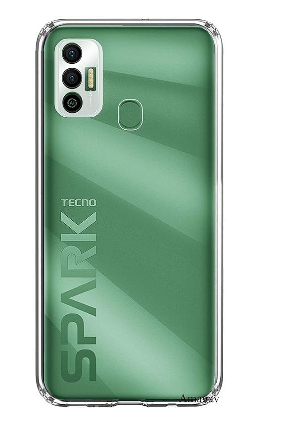 Amagav Soft Silicone Transparent Mobile Back Cover for Tecno Spark 7