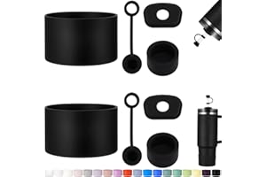 HYZ 8 Piece Accessories for Stanley Cup, Silicone Spill Proof Stopper Set and Protective Boot Including Straw Cover Cap for Stanley H2.0 20oz 30oz 40oz Tumbler, Black