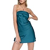 HYPERFIRE Women's Elegant Strapless Tube Cut Out Back Mini Dress Summer Cocktail Dresses