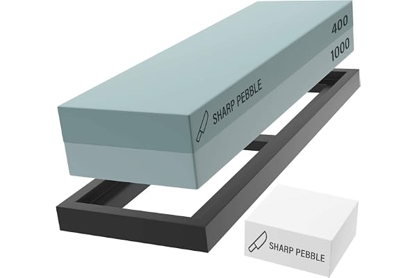 Sharp Pebble Premium Whetstone Sharpening Stone 2 Side Grit 400/1000-Whetstone Knife Sharpener with Flattening Stone & Nonsli