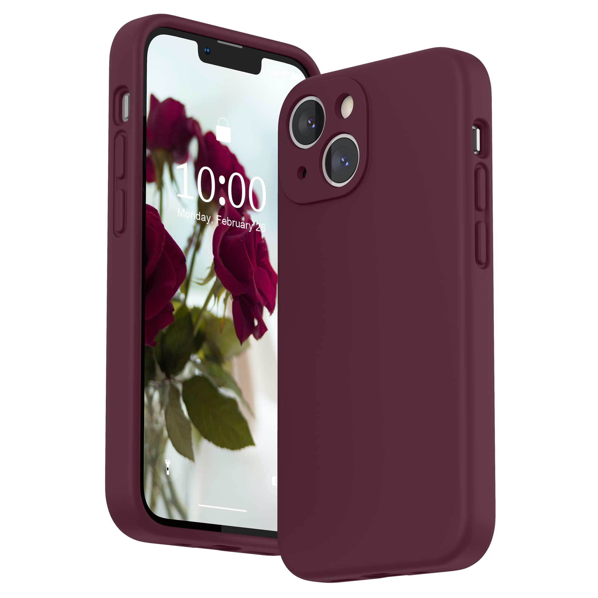 SURPHY Liquid Silicone Case for iPhone 13 mini Case, Individual Protection for Each Lens Shockproof Rubber Full Body Thickened Design for iPhone 13 mini 5.4 inch 2021, Plum — image 1