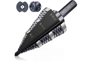 MACXCOIP M2 Step Drill Bit, 3/16 to 1-3/8 in, Double Fluted, Cutting Drill Bit for Stainless Steel, Metal, Aluminum, Copper, Wood, PVC