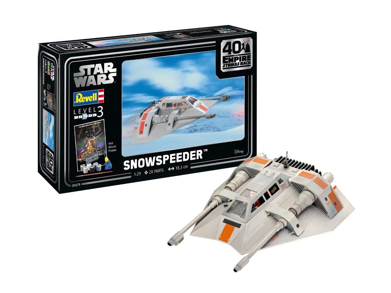 Revell RV05679 Snowspeeder 40th Anniversary Plastic Model kit, Unpainted