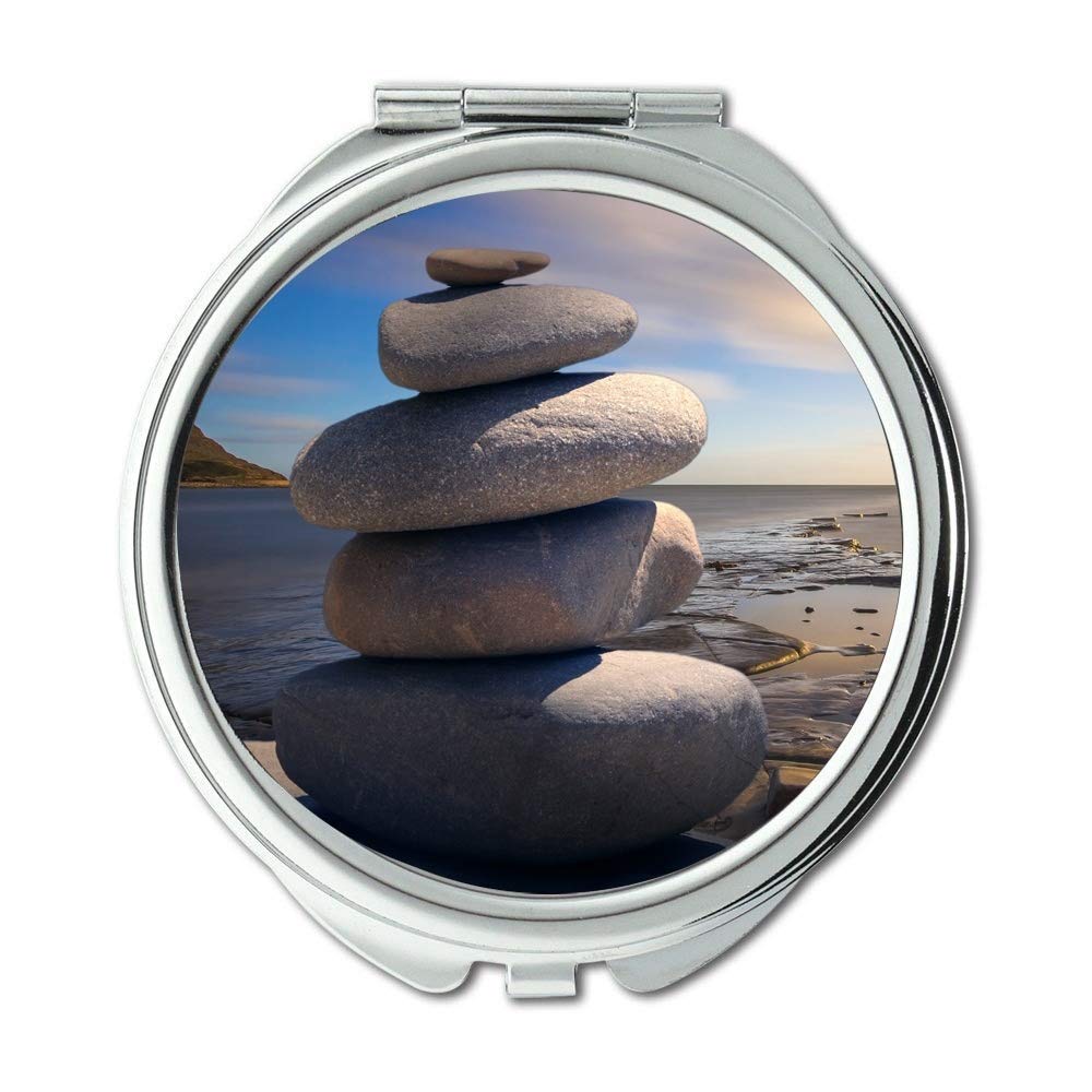 Mirror,makeup mirror,background balance beach,Pocket Mirror,portable mirror