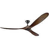 Monte Carlo 3MAVR70BK Maverick Max Energy Star 70'' Outdoor Ceiling Fan with Remote Control, 3 Balsa Wood Blades, Matte Black