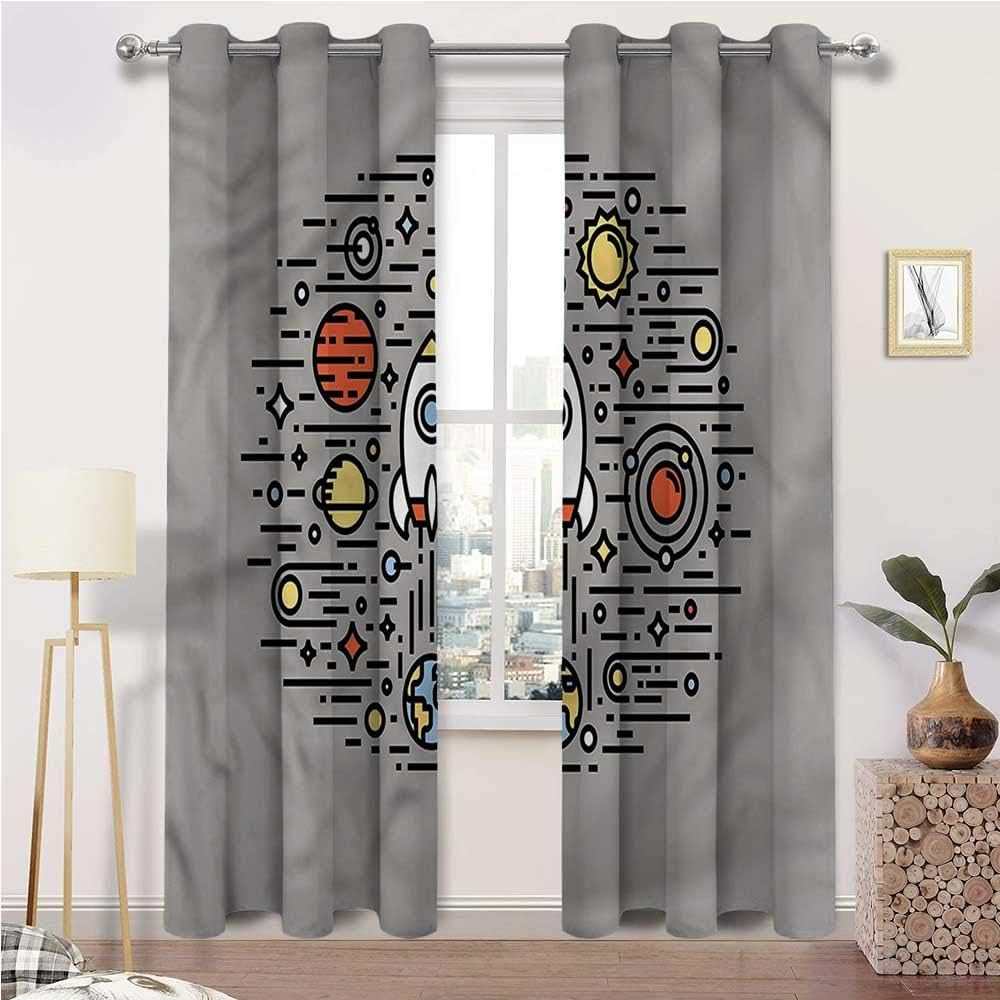 Amazon.com: prunushome Art Curtains for Bedroom Minimalist Sci fi Space