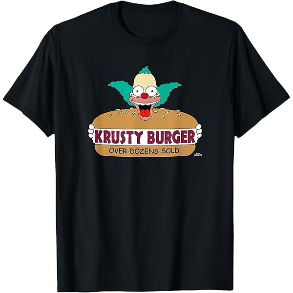 Amazon.com: The Simpsons Krusty The Clown Krusty Burger Menu T