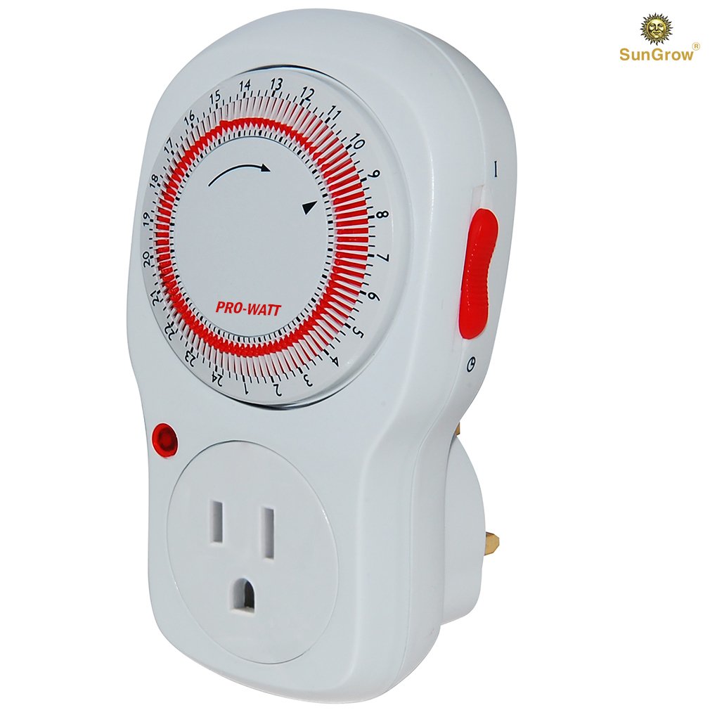24 Hour Timer for Aquarium Lights by SunGrow: Heavy duty mechanical timer switch: Easy to program with 15 minute Increments: Safe grounded 3 prong outlet: Use for household appliances