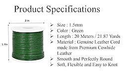 GENIQUE Real/Genuine Round Leather String Cord for
