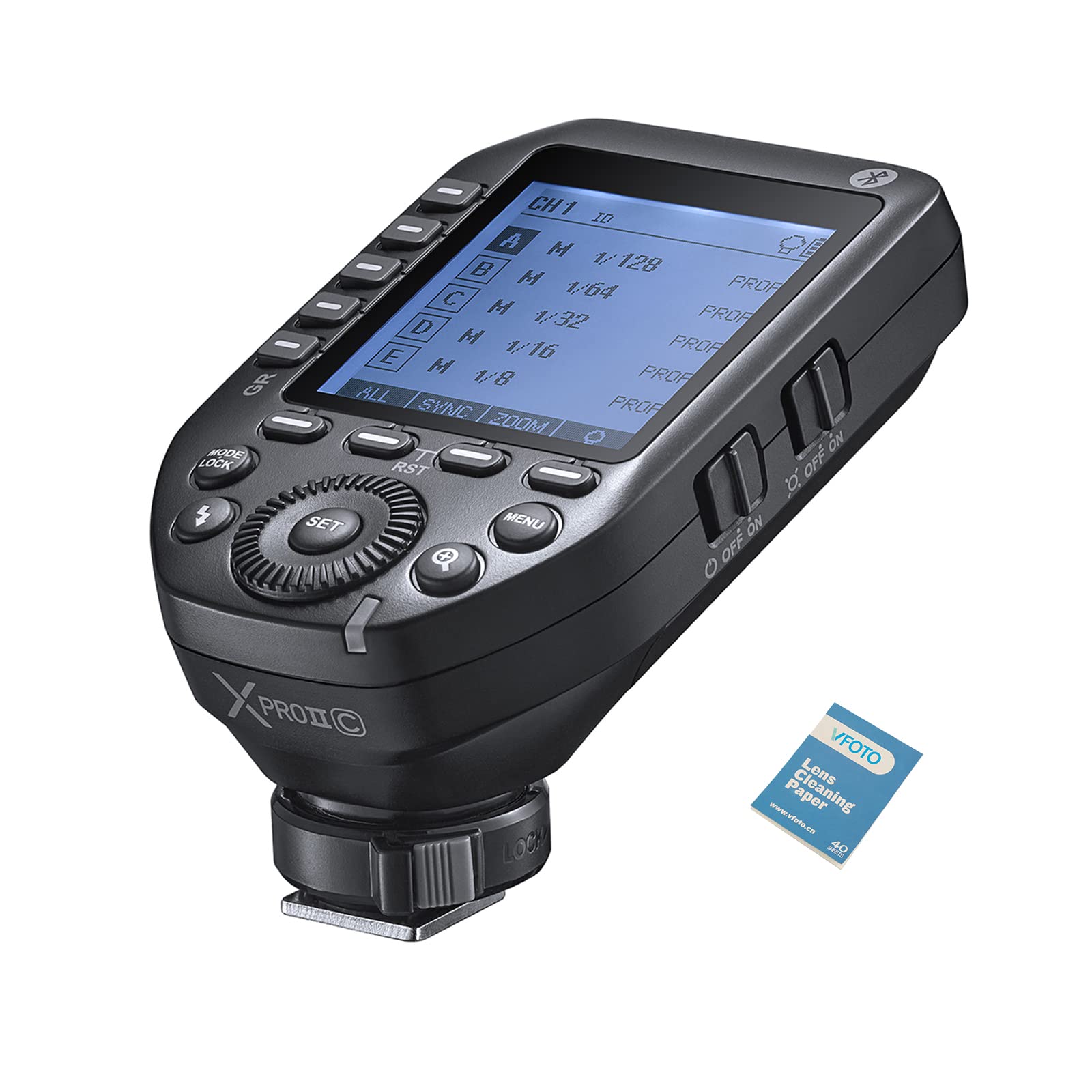 Godox XProII-C TTL Wireless Flash Trigger HSS 1/8000s 2.4GHZ Bluetooth Control, Scan Function, Large LCD Screen for Canon DSLR Cameras