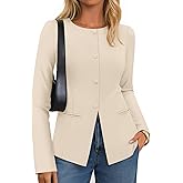 ZESICA Womens Business Casual Blazers Fall Long Sleeve Button Suit Jackets Office Work Outfits Fitted Blazer Clothes 2026