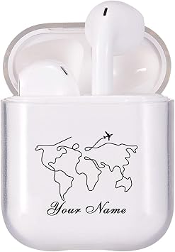Amazon Com Maycari Personalized Name Airpods Case Custom Airpods Case Personalized Earbuds Cover Transparent Clear Case Cover Protective Soft Tpu Cover Case For Apple Airpods 2 1 Electronics