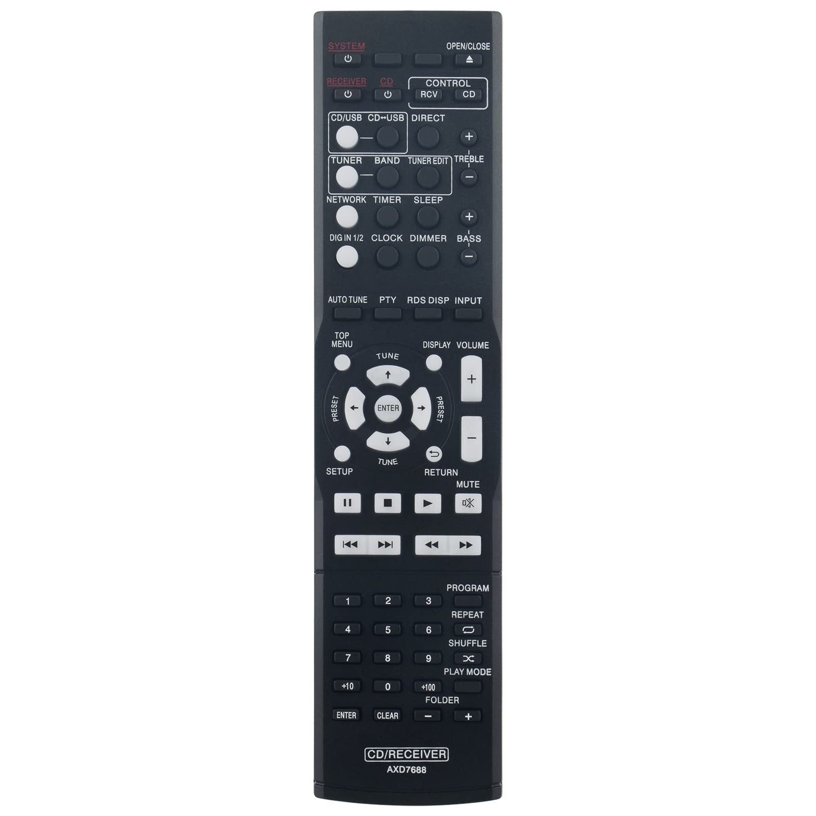 New AXD7688 Replace Remote Control - VINABTY AXD7688 Remote Control Replacement fit for Pioneer AV system XC-P01-K XC-P01 DAB XC-P01DAB-K Remote Controller