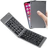Wireless Keyboard Foldable Bluetooth Keyboard Slim Small Quiet Portable Compact Handheld Full Size Pocket Travel Folding Keyboard for PC Laptop Computer Phone Samsung Android Tablet iPhone iPad Mac