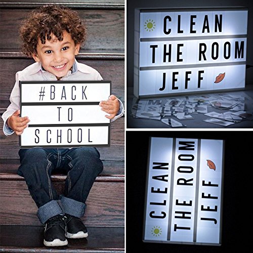 A4 Light Box With Letters Emoji Numbers (119 Color + 84 Black) LED DIY Letter Board Light Box USB Cinema Light Box With Letters Gift For Birthday Festival Photo Props Decoration Inspirational Reminder